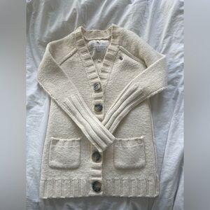 Abercrombie & Fitch Vintage Cream Knit Cardigan Sweater